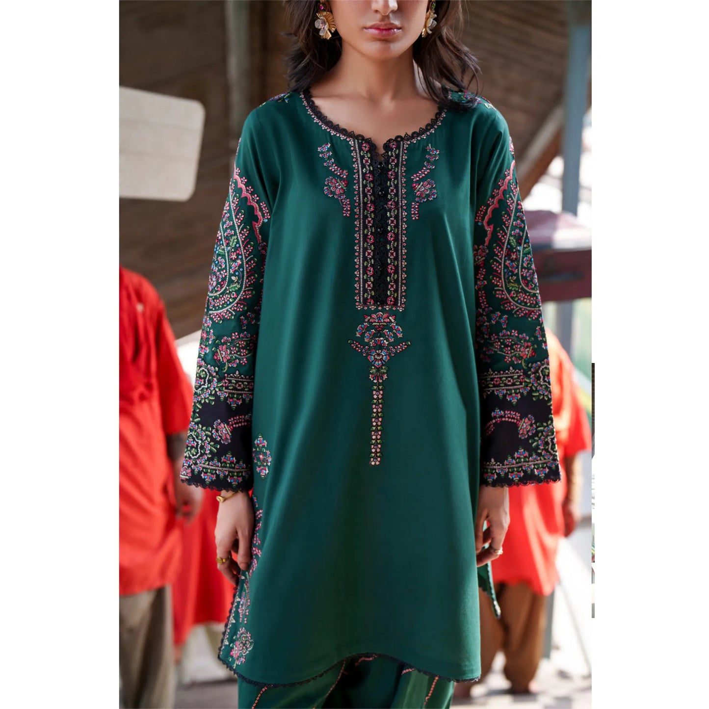 UCA-39 SafarNama Summer Embroidered Cotton Dress with Printed Silk Dupatta | Women’s Wear Pakistani Designer Outfit by Casuallite