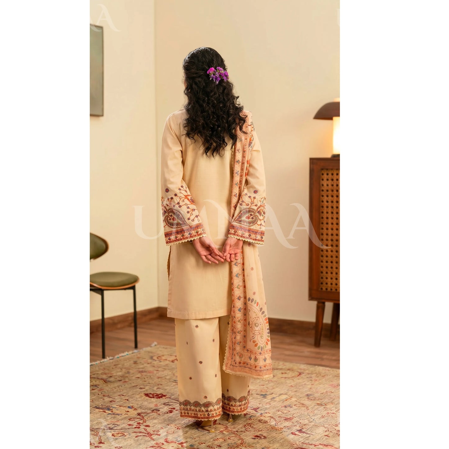 UA-188 Embroidered Cotton dress by Umnaa | Ready to Wear | Pakistani Asian Clothes