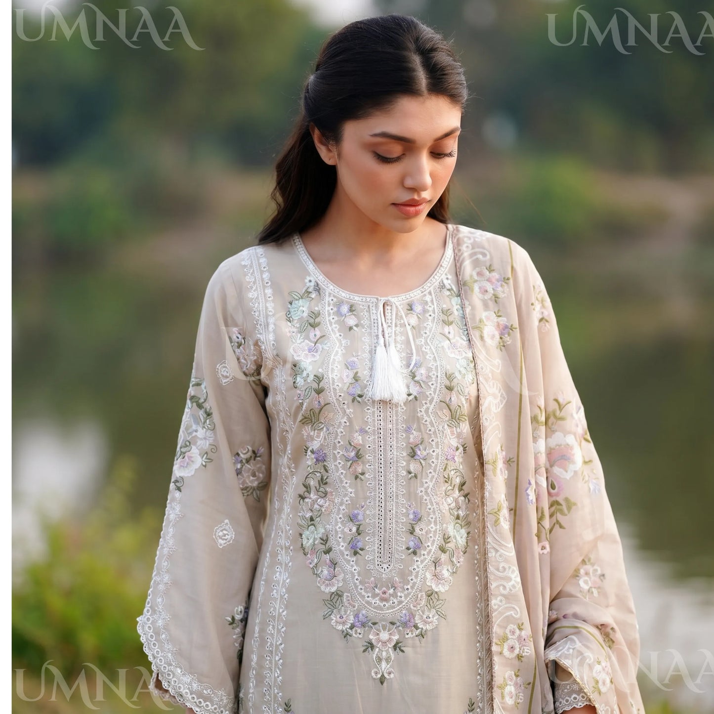 UA-193 Embroidered Cotton Collection 3 Piece | Ready to Wear | Asian clothes