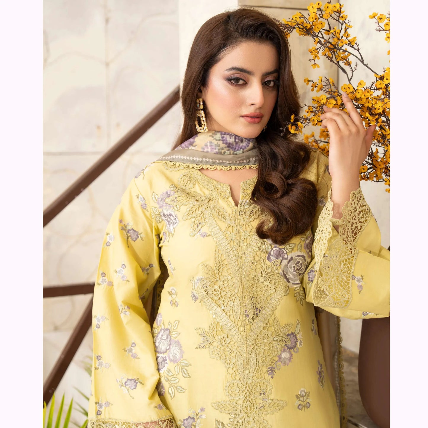 KC-1569 "Tabeer" Embroidered Festive Cambric Cotton Collection by Karma Collection