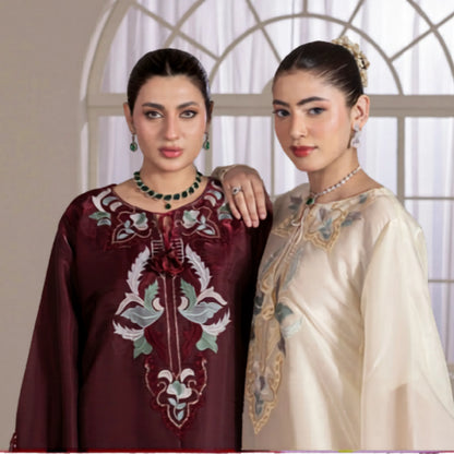 UA-203 Embroidered Festive kaftan Silk Collection by Umnaa | Pakistani Trendy Kaftan Asian Clothing