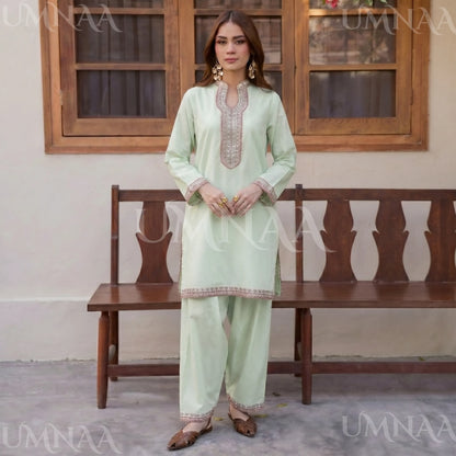 USP-07 Embroidered Farshi Shalwar Co Ord Set by Sha Posh | Ready to Wear Pakistani Asian clothes