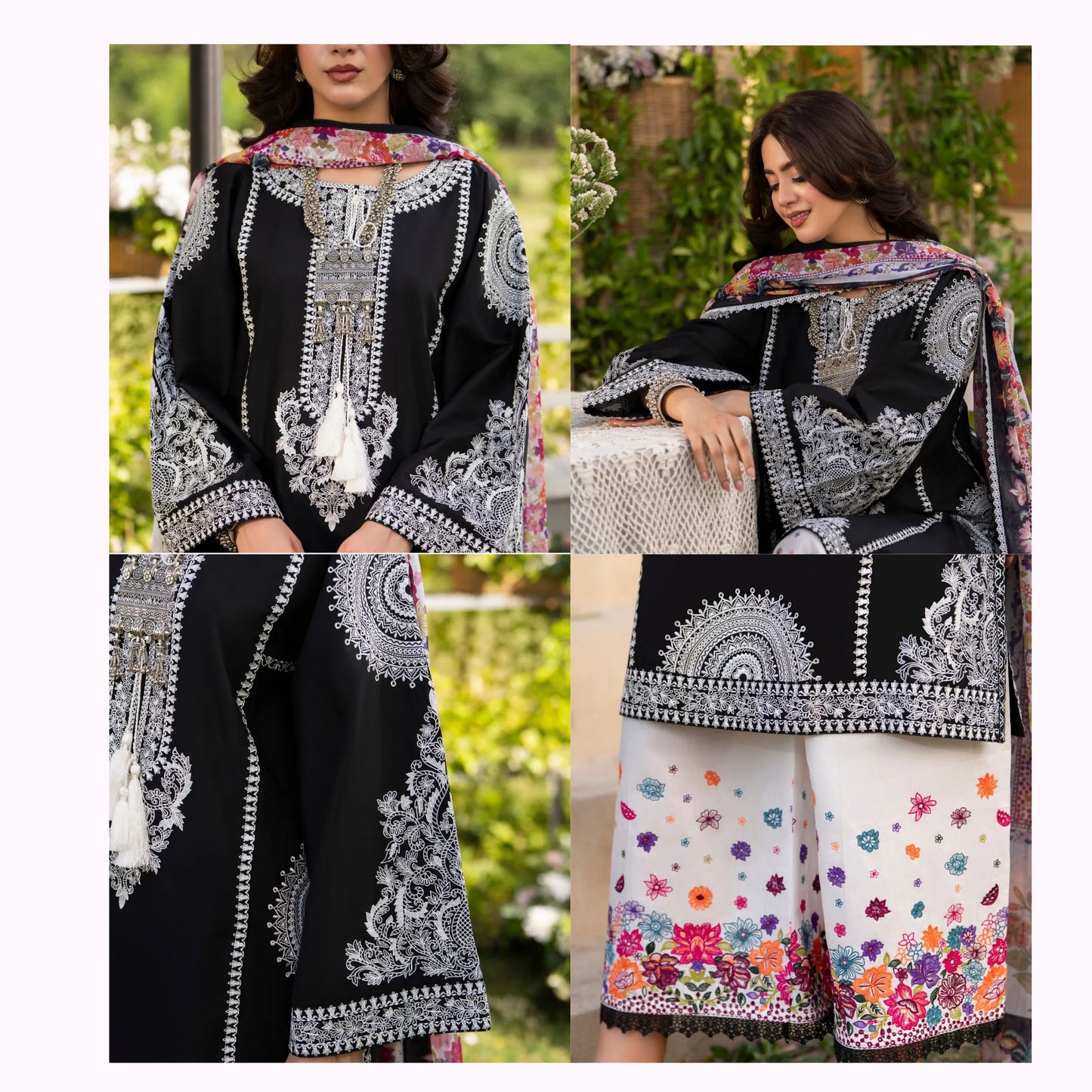 KC-1574 "Sunheri" Embroidered Festive Cambric Cotton Collection by Karma Collection