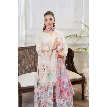 UMRZ-61 "Riwayat" by Rangz Embroidered Cotton with poly Lawn Sharara Festive collection| Ready to Wear Pakistani Asian clothes