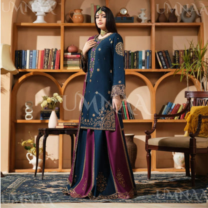 UA-213 Embroidered Cotton Festive Collection by Umnaa | Ready to Wear Pakistani Asian Clothing
