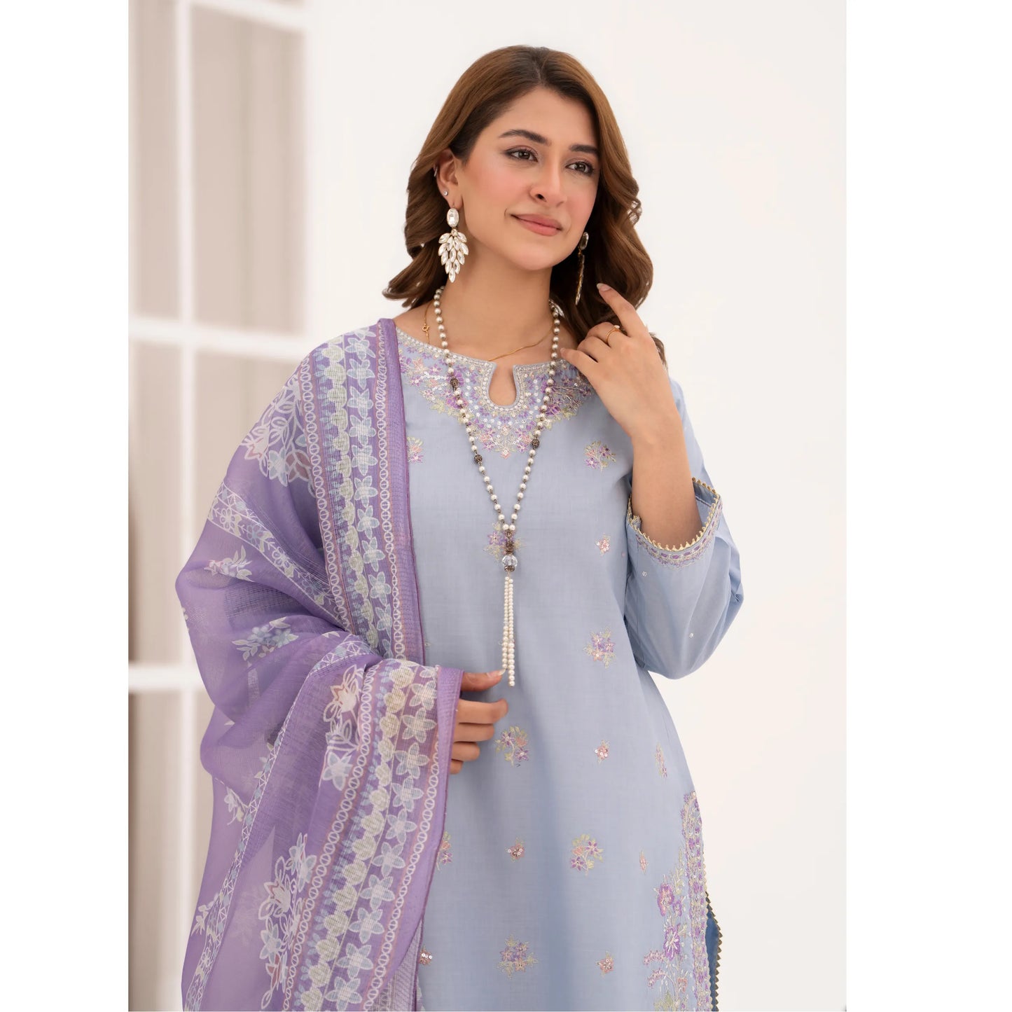UA-216 Embroidered Cambric Cotton Collection by Umnaa | Ready to Wear Pakistani Asian clothes