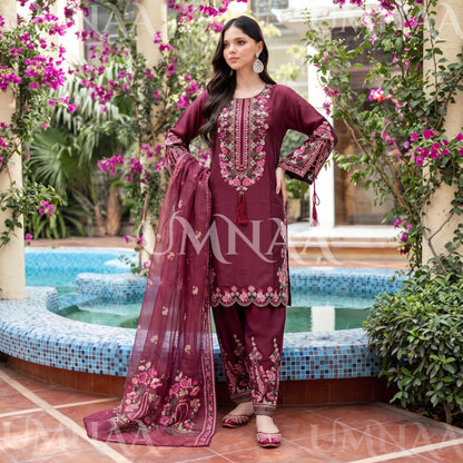 UA-335 Embroidered Viscose 3 Pc Collection Ready to Wear Pakistani Asian clothes by Umnaa