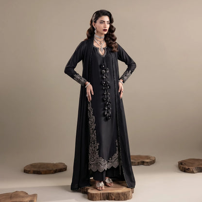 UA-336 Women's Embroidered Raw Silk Dress 3 Piece Festive & Party Wear Suit by Umnaa