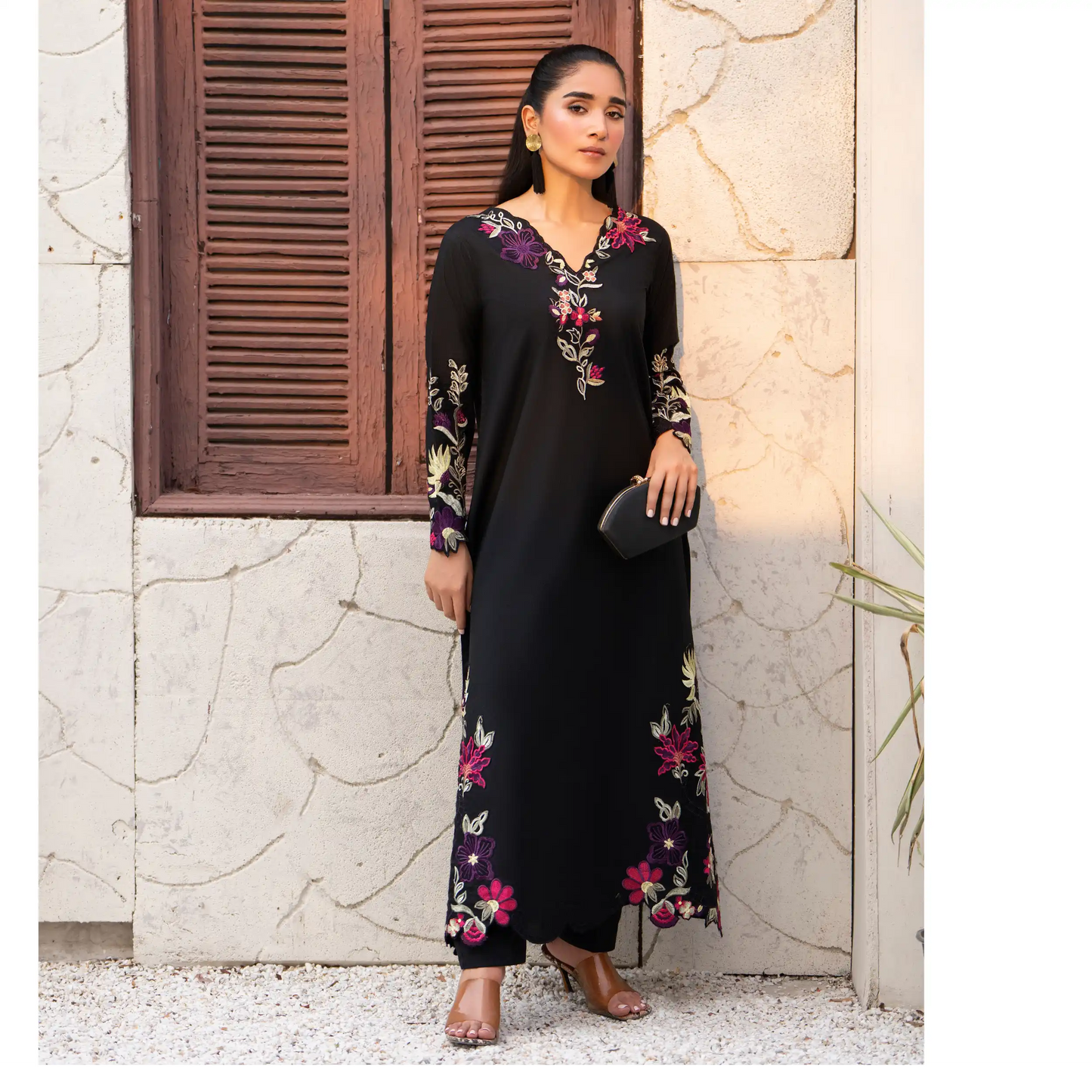 UA-237 Embroidered Kaftan Style Co-Ord Set Asian Wear | Umnaa