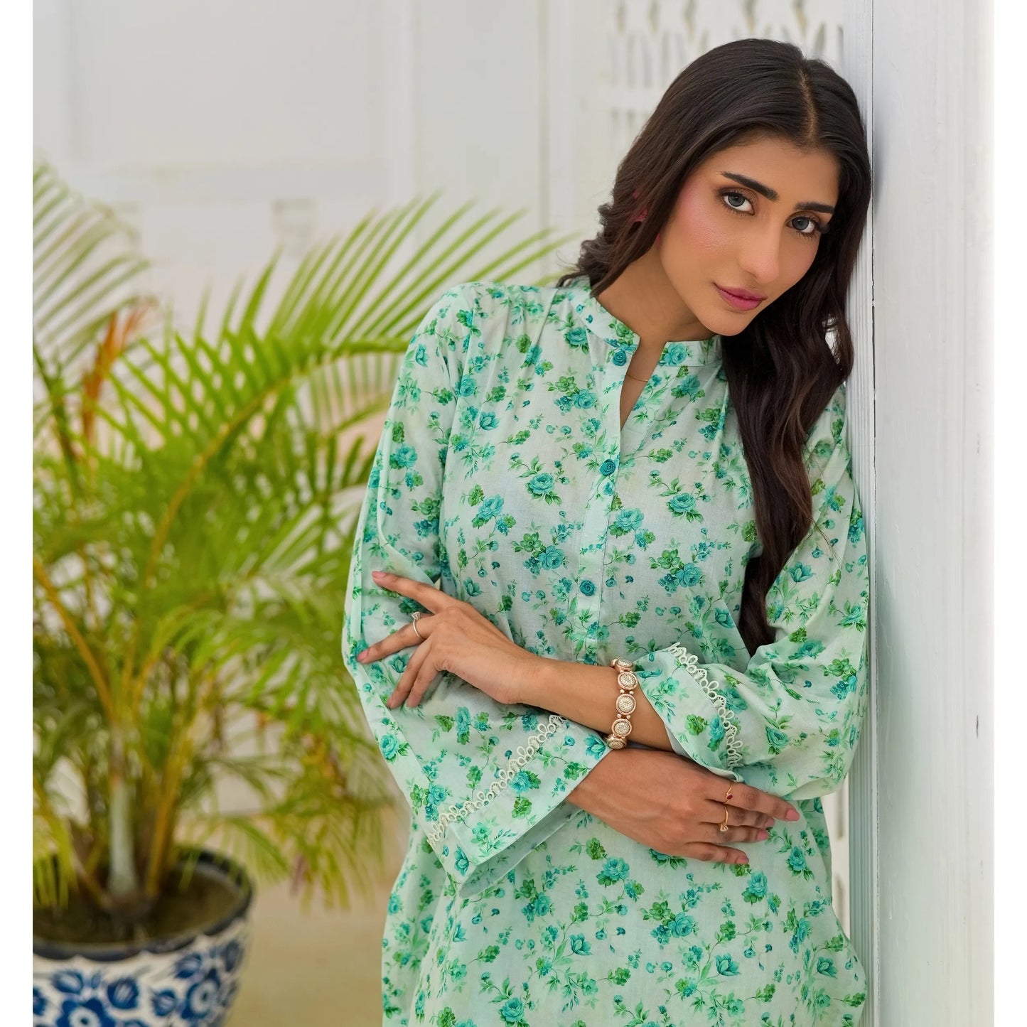UA-248 Printed Lawn 2 Piece Co-Ord Set | Soft Breathable Summer Outfit | Casual Matching Shirt & Trouser Set by Umnaa
