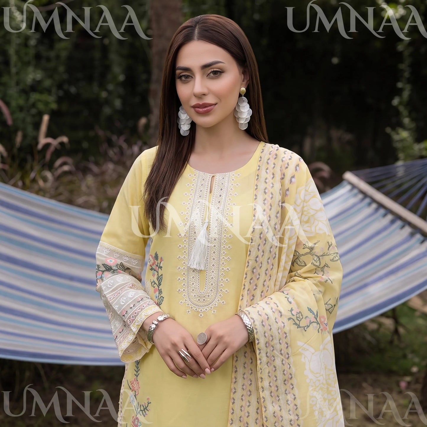 UA-256 Embroidered Cotton 3 Pc Collection Ready to Wear Pakistani Asian clothes by Umnaa