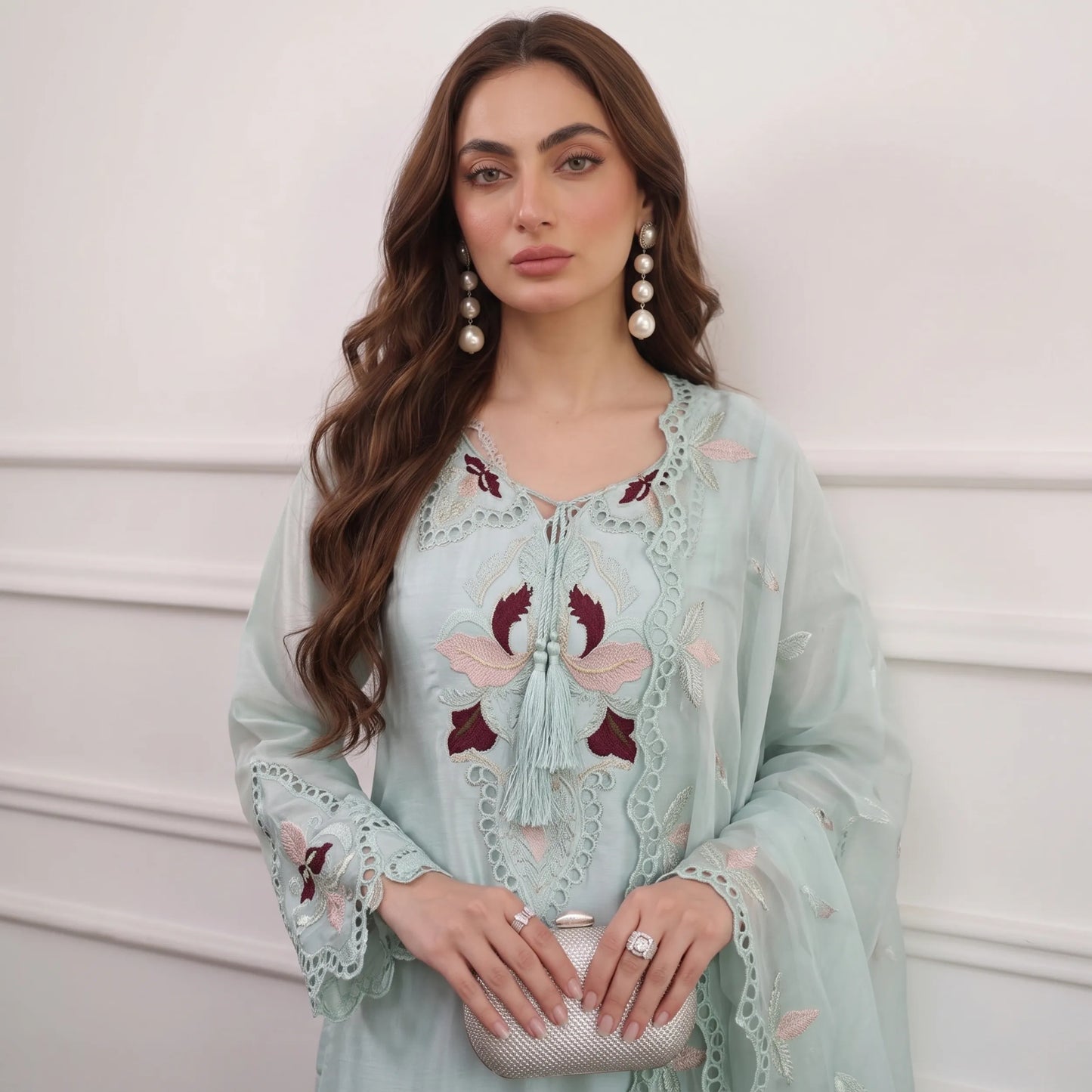 UA-266 Embroidered Festive Kaftan Sheesha Silk Collection by Umnaa | Pakistani Trendy Kaftan Asian Clothing