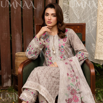 UA-269 Embroidered Cambric Cotton 3 Pc Collection | Umnaa