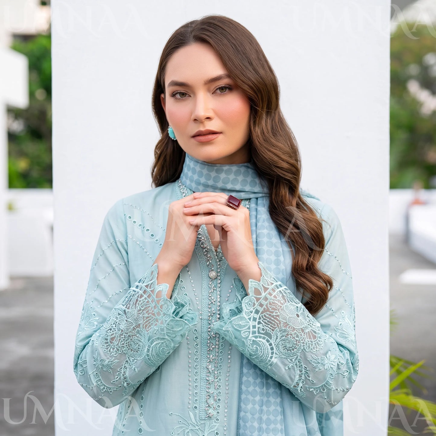 UA-272 Embroidered Cambric Cotton 3 Pc Collection | Umnaa