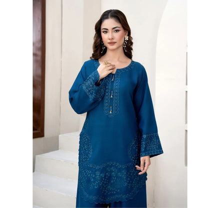 UA-306 Embroidered Dhanak Co-Ord set | Umnaa