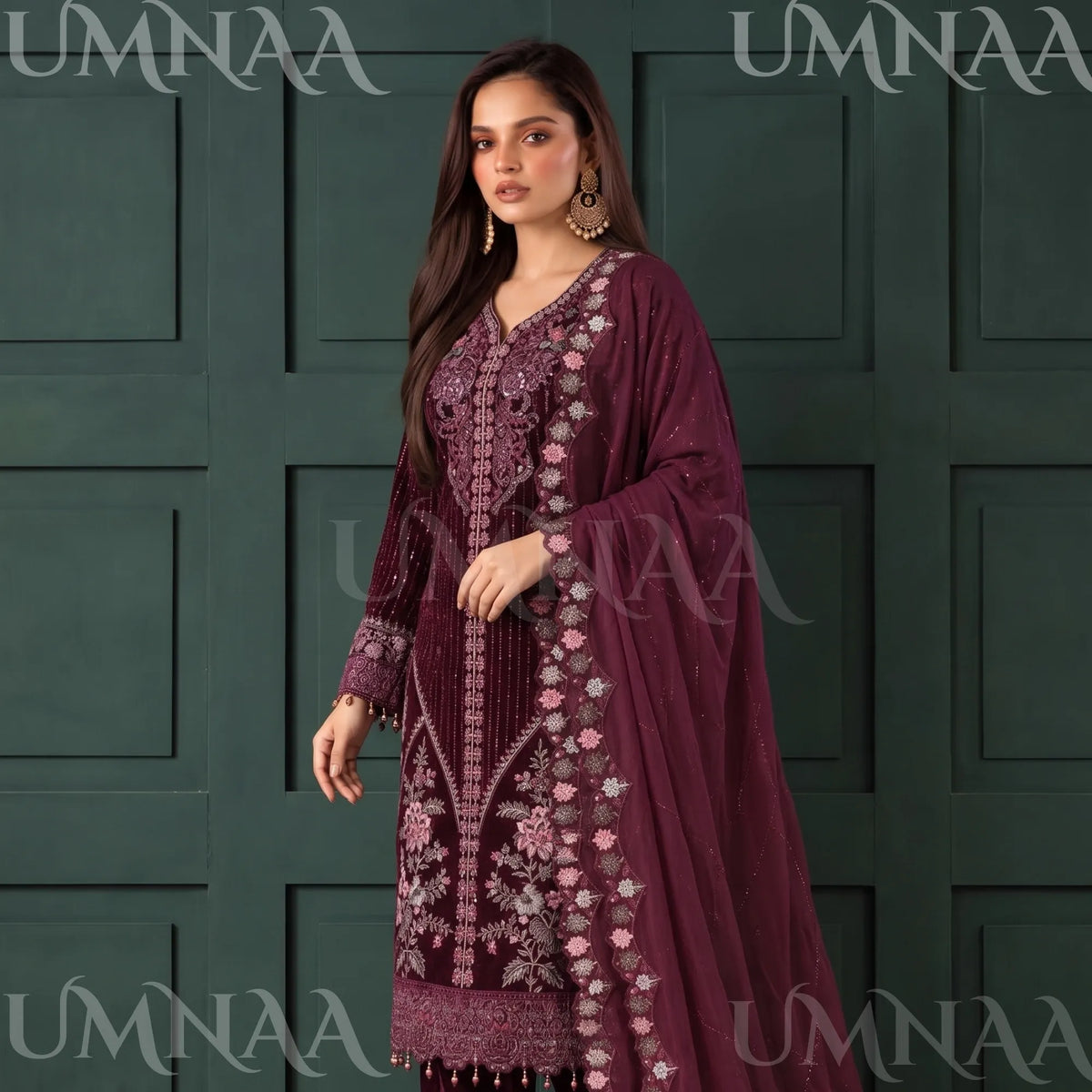 UA-314 Embroidered Luxury Velvet Collection | Umnaa