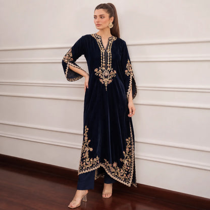 UA-316 Luxury Velvet Kaftan Style Co-Ord Set | Umnna