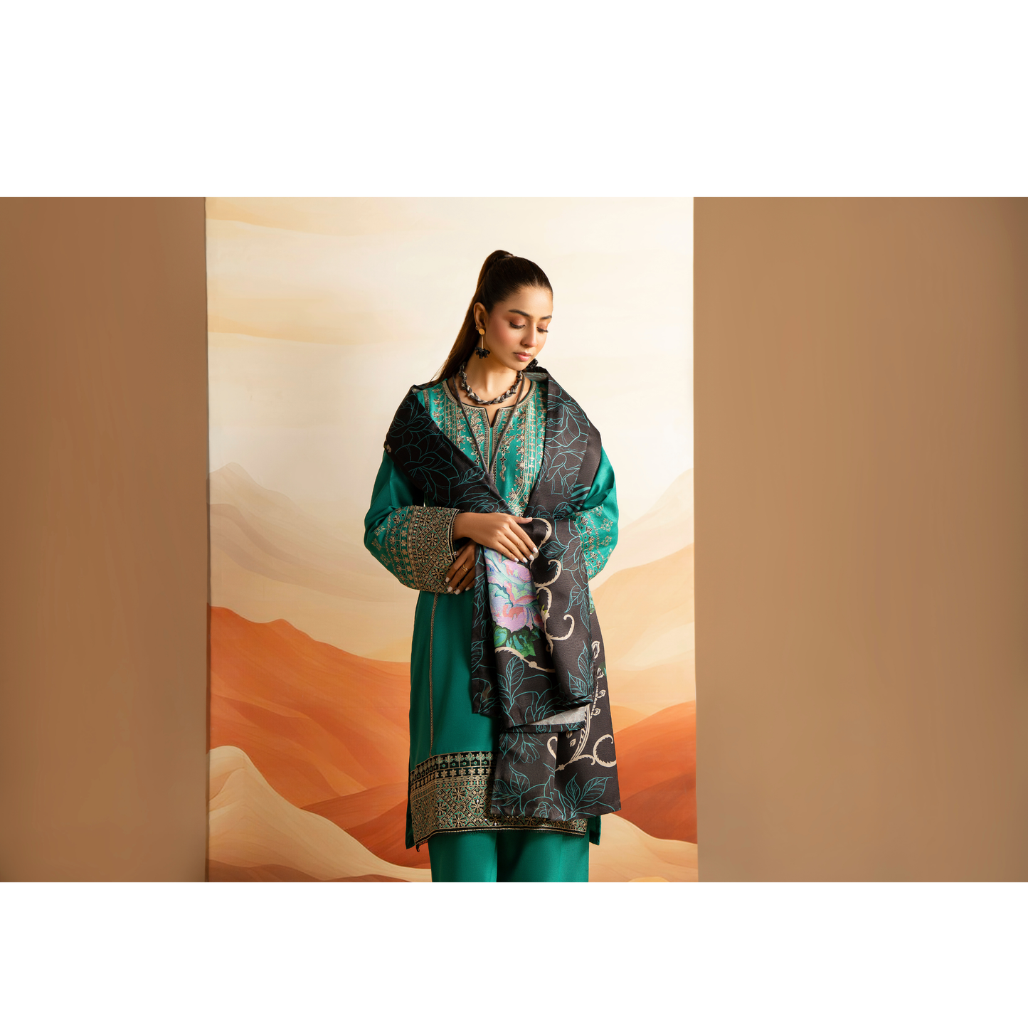 RA-25 Embroidered Dhanak Collection by Raniya.h
