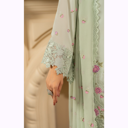 F-464 Embroidered Georgette Farshi Shalwar Collection by karma Collection