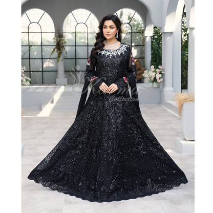 Luxury Embroidered Chiffon long Maxi with chiffon duppata  | Wedding Collection | karma Collection | UMKC01101