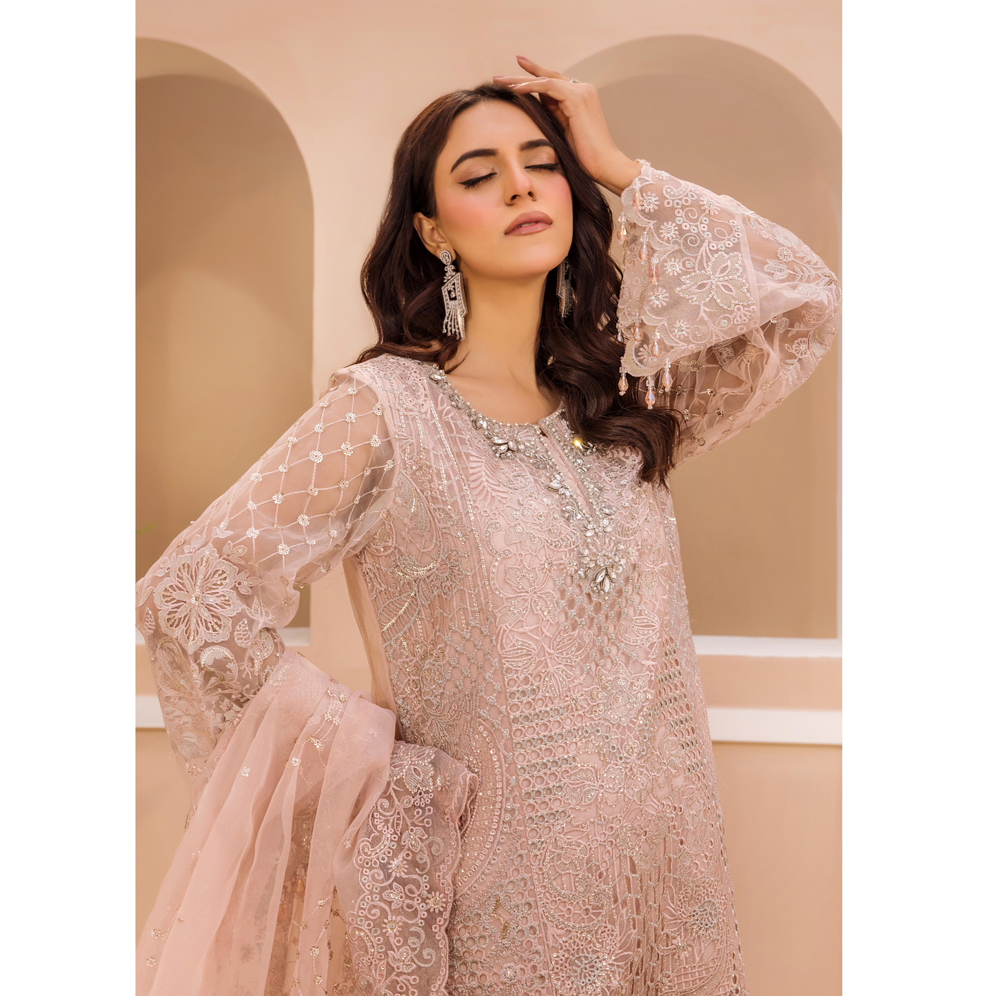 UTT-10 "Chantelle" Embroidered Chiffon Festive Collection by Traditional Thread