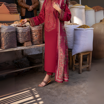 UCA-15 3 Pc Embroidered Cambric Cotton Ready to Wear Eid Collection by Casuallite