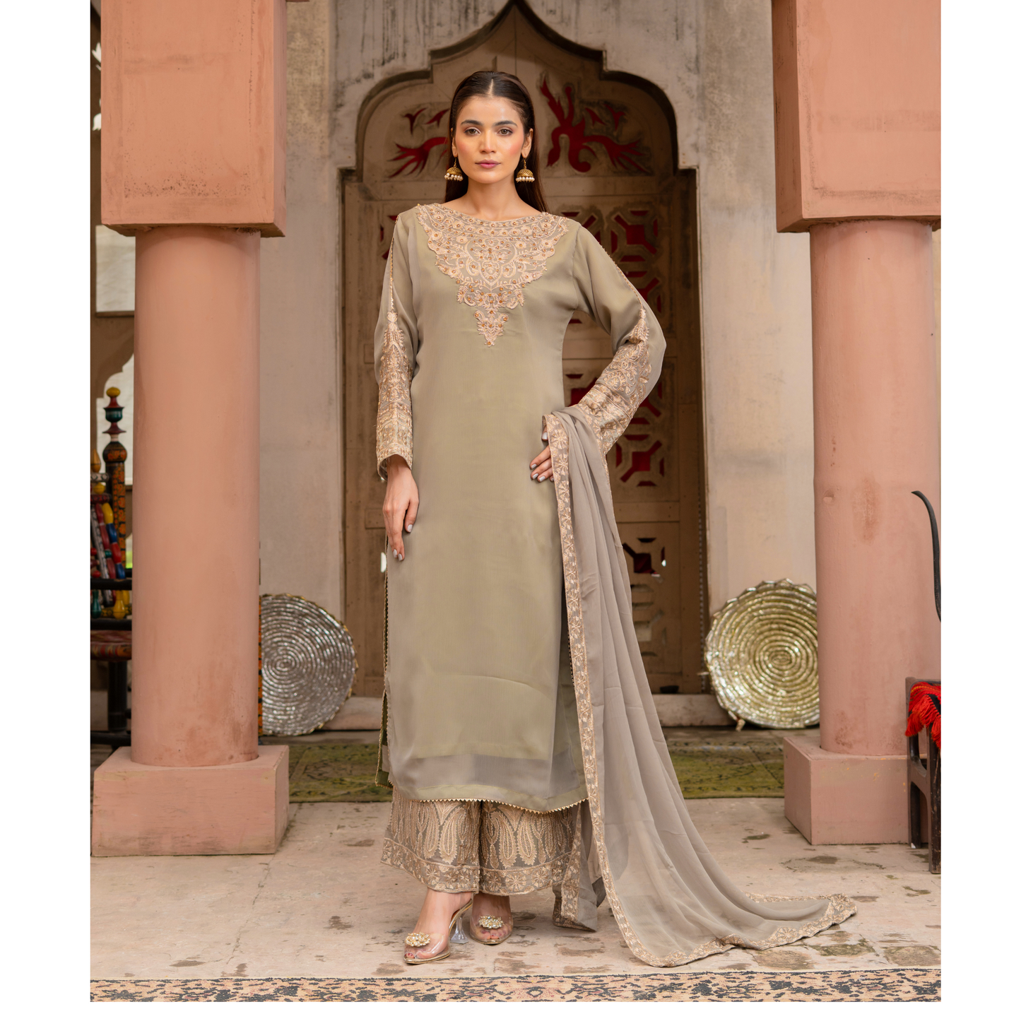 UMRZ-50 Luxury Chiffon Embroidered 3 Pc Collection by Rangz