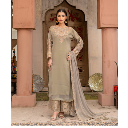 UMRZ-50 Luxury Chiffon Embroidered 3 Pc Collection by Rangz