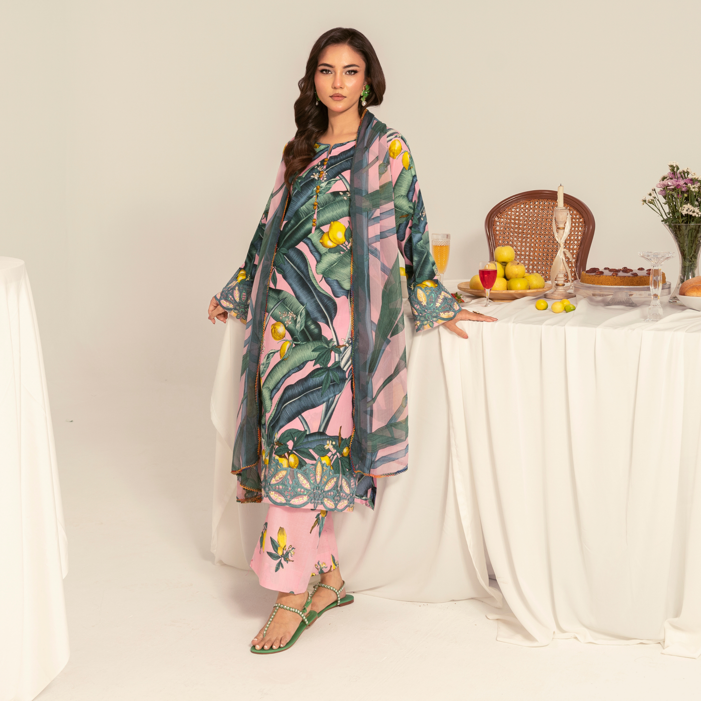 UA-94 3 Pc Embroidered Printed Summer Lawn | Ready to Wear | Umnaa
