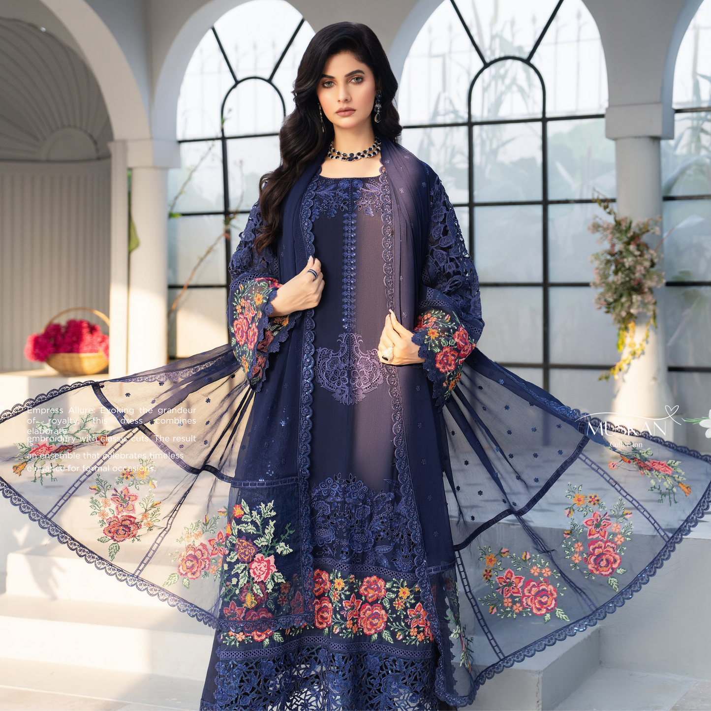 3 Piece Luxury Chiffon Ready to Wear Collection | karma Collection UMKC0903