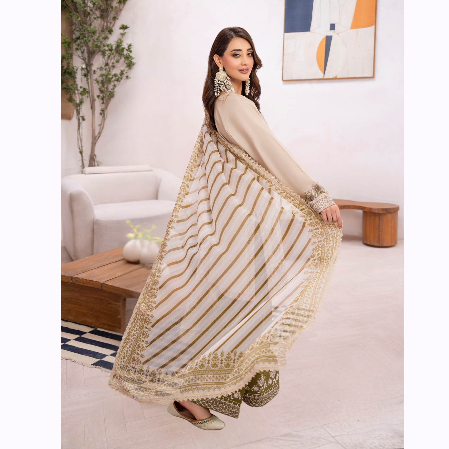 KC-1484 Embroidered Luxury Cambric Cotton farshi Shalwar Collection | Ready to Wear | Karma Collection