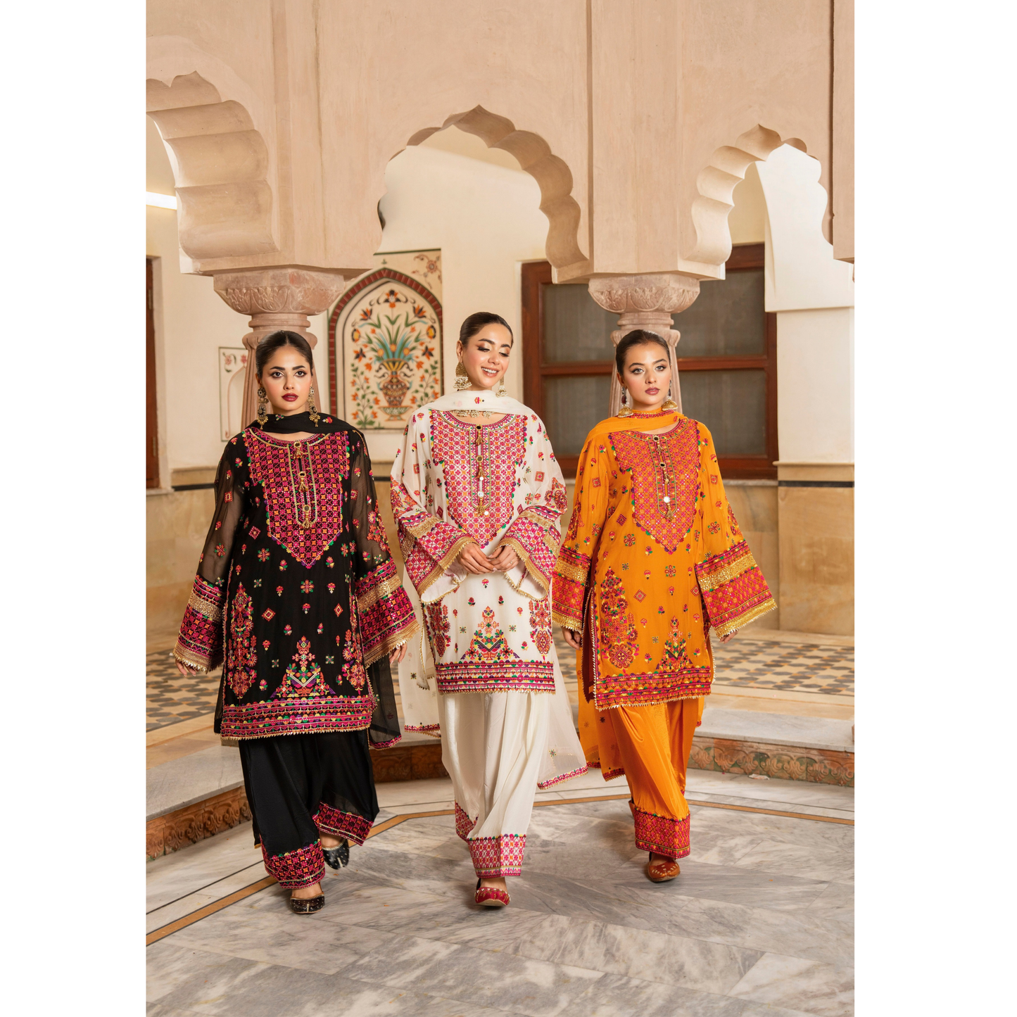 F-492 "Hayat" Embroidered Chiffon Festive Luxury 3 Pc Collection