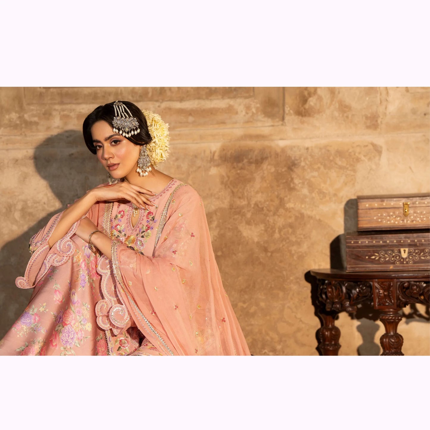 F-524 "Saj Dhaj" Embroidered Georgette Collection by Karma Collection