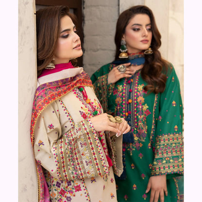 KC-1565 "Tabeer" Embroidered Festive Cambric Cotton Collection by Karma Collection