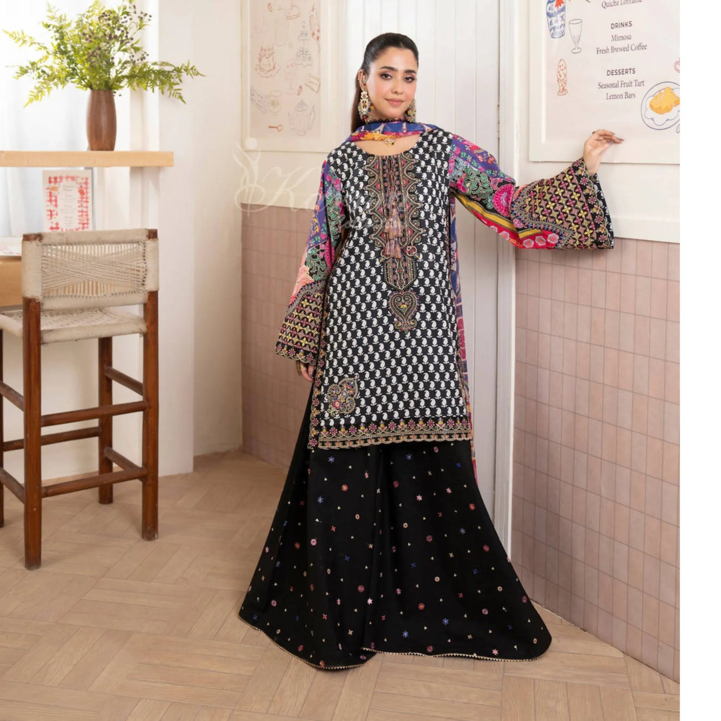 "Flora" Embroidered Lawn 3 Pc Collection | Karma Collection