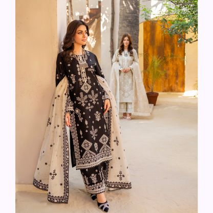 KC-1447 Embroidered Cambric Cotton  Ready to Wear 3 Pc - Karma Collection