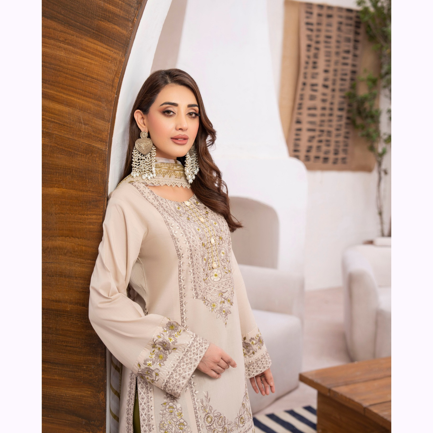 KC-1484 Embroidered Luxury Cambric Cotton farshi Shalwar Collection | Ready to Wear | Karma Collection