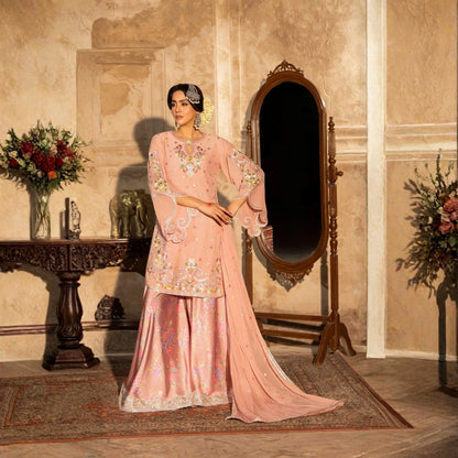 F-524 "Saj Dhaj" Embroidered Georgette Collection by Karma Collection