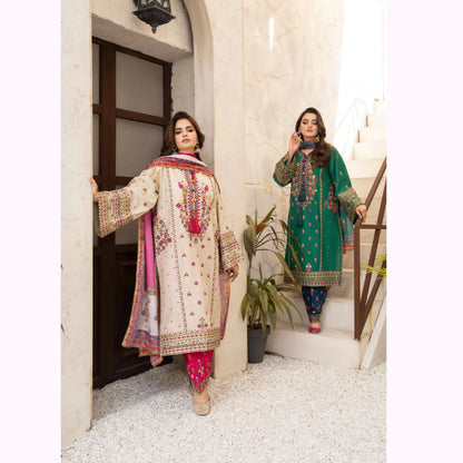 KC-1565 "Tabeer" Embroidered Festive Cambric Cotton Collection by Karma Collection