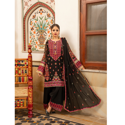 F-492 "Hayat" Embroidered Chiffon Festive Luxury 3 Pc Collection