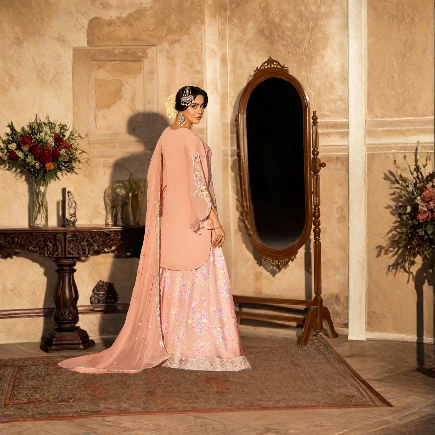 F-524 "Saj Dhaj" Embroidered Georgette Collection by Karma Collection