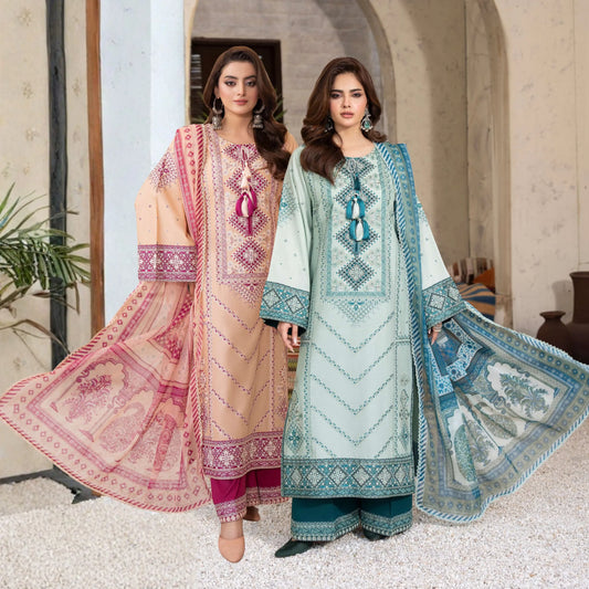 KC-1568 "Tabeer" Embroidered Festive Cambric Cotton Collection by Karma Collection