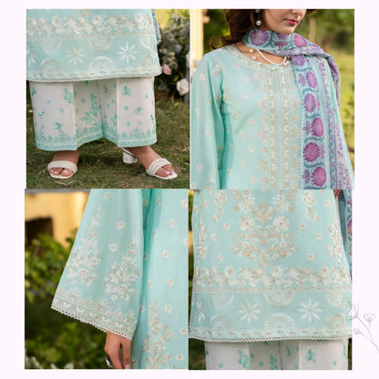 KC-1577 "Sunheri" Embroidered Festive Cambric Cotton Collection by Karma Collection