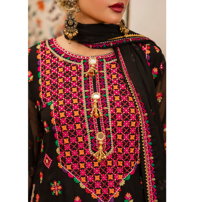 F-492 "Hayat" Embroidered Chiffon Festive Luxury 3 Pc Collection