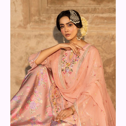 F-524 "Saj Dhaj" Embroidered Georgette Collection by Karma Collection