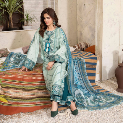 KC-1568 "Tabeer" Embroidered Festive Cambric Cotton Collection by Karma Collection