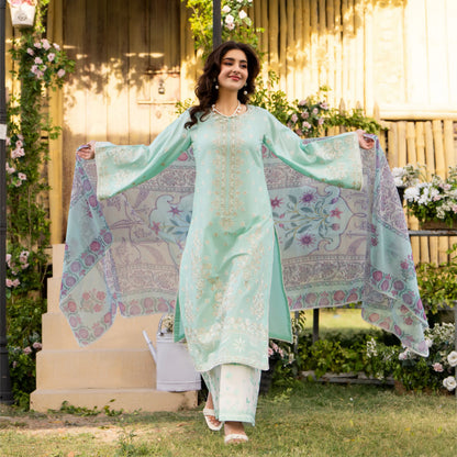 KC-1577 "Sunheri" Embroidered Festive Cambric Cotton Collection by Karma Collection