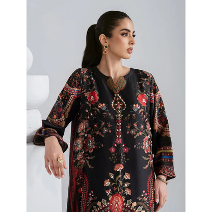 UAL-09 Printed Silk Kaftan with Trouser 2 Pc Set | Ally's
