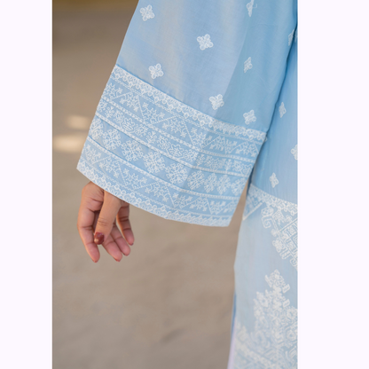 KC-1445 Embroidered Cambric Cotton Farshi Shalwar Ready to Wear 3 Pc - Karma Collection