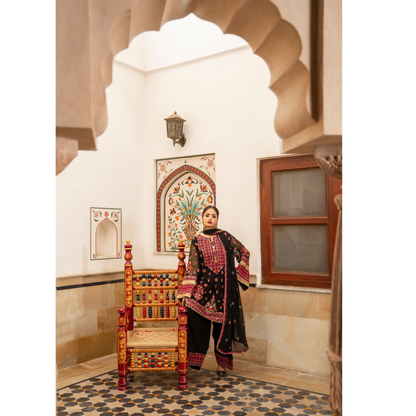 F-492 "Hayat" Embroidered Chiffon Festive Luxury 3 Pc Collection